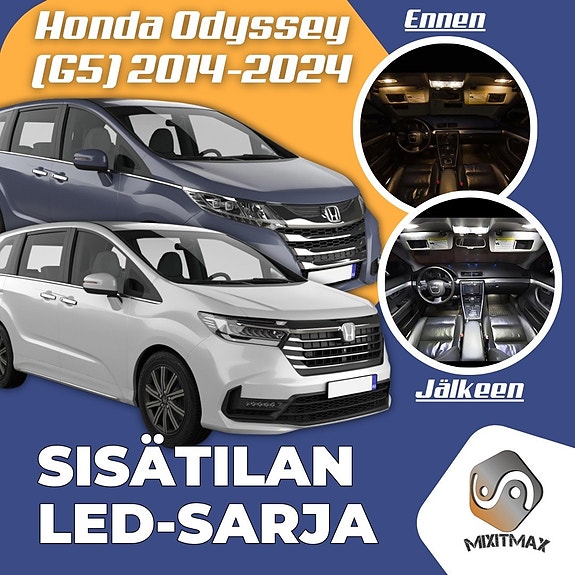 Honda Odyssey (G5) Sisätilan LED -muutossarja – 16 kpl – Plug & Play