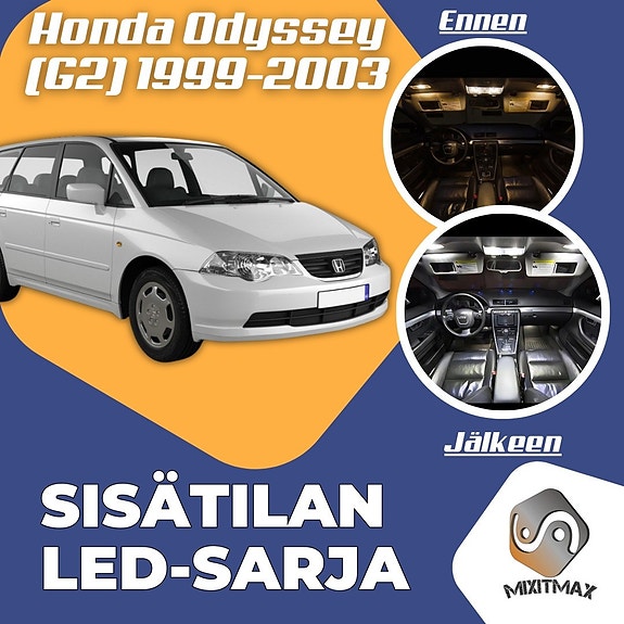 Honda Odyssey (G2) Sisätilan LED -muutossarja – 17 kpl – Plug & Play