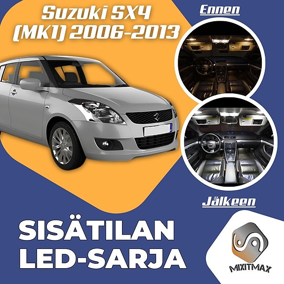 Suzuki SX4 (MK1) Sisätilan LED -muutossarja – 6 kpl – Plug & Play