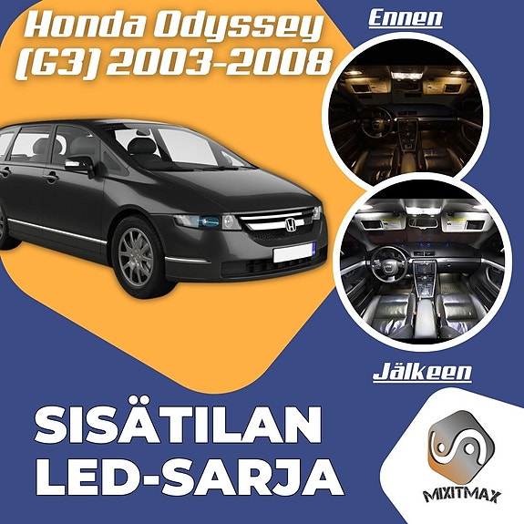 Honda Odyssey (G3) Sisätilan LED -muutossarja – 16 kpl – Plug & Play