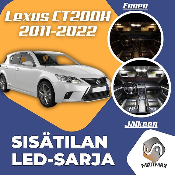 Lexus CT 200h Sisätilan LED -muutossarja – 10 kpl – Plug & Play