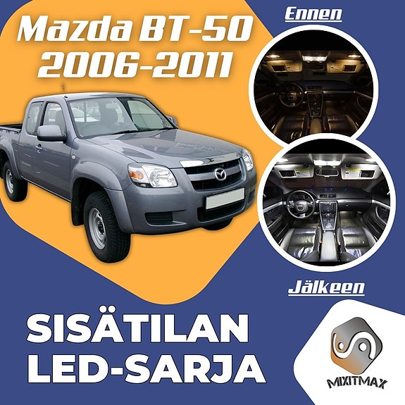 Mazda BT-50 (MK1) Sisätilan LED -muutossarja – 6 kpl – Plug & Play