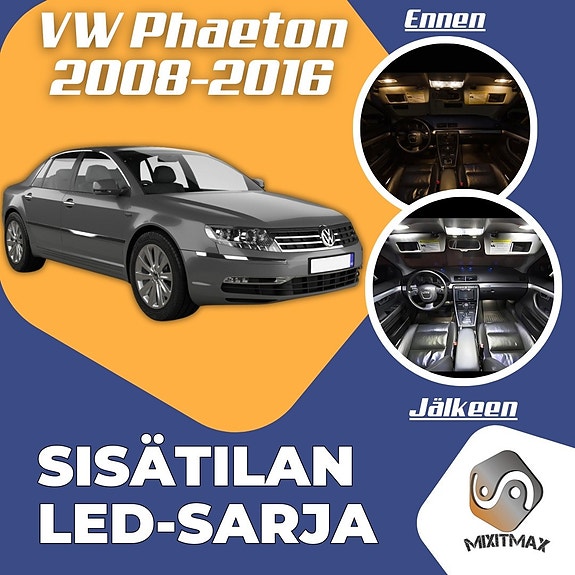 Volkswagen Phaeton Sisätilan LED -muutossarja – 22 kpl – Plug & Play