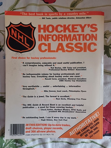 NHL Official Guide & Record book 1986/87 | Tori