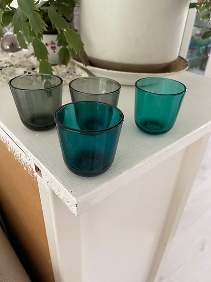 Iittala Nuutajärvi 5023, Kaj Franck, 4 x snapsilasi