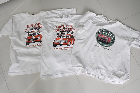 3 kpl Historic Grand Prix t-paitaa, koot L ja XL