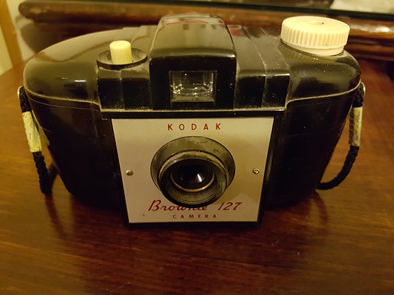 Vanha kamera Kodak Brownie 127 1. versio
