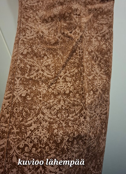 Sametti housut, ruskeat, kuviolliset