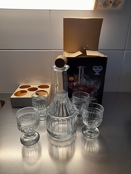 Riihimäki Olga karahvi ja 4 lasia