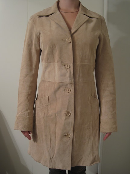 Beige nahkatakki, koko 36