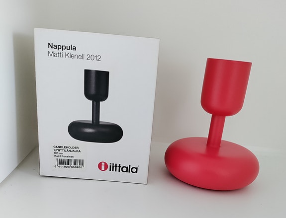 Iittala Nappula kynttilänjalka 107 mm punainen