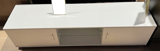 LED valaistu valkea TV taso, käyttämätön & paketissa