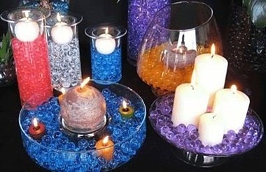 5 pussia SININEN vesikristalli Sisustus Kasvi Kynttilä Kukka Koriste Vesihelmi