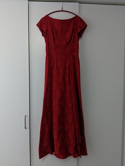 Vintage mekko, punainen, rusetti