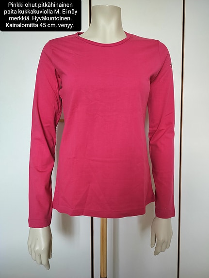 Pinkki pitkähihainen paita M