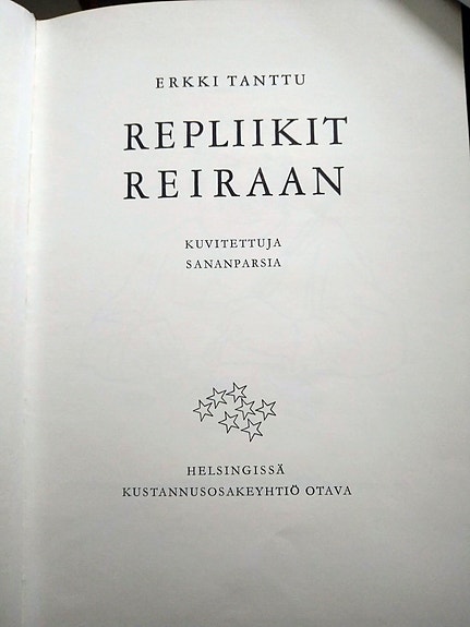 Kirja Erkki Tanttu Repliikit reiraan