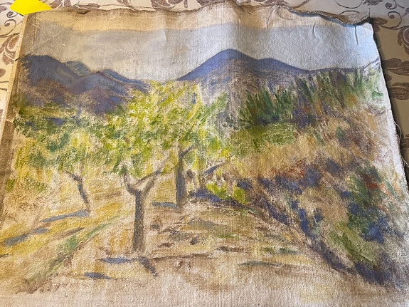 Taulukangas. Kuva koko 54x44cm.