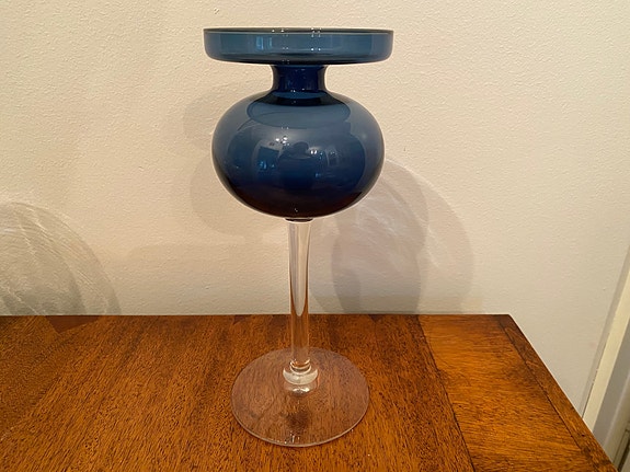 Kynttilänjalka ( 2660 ), sininen, Iittala. Design Erkki Vesanto