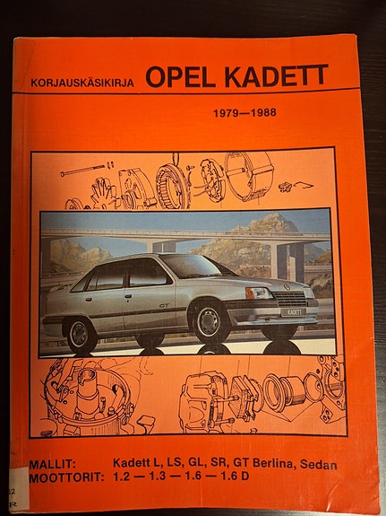 Korjausopas Opel Kadett 1979-1988, L, LS, GL, SR, GT, Berlina, Sedan