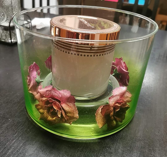 Partylite häivähdys vihreää kynttiläpurkkisomiste