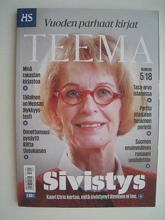 HS Teema Vuoden parhaat kirjat 5/18 Kaari Utrio