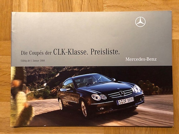 Hinnasto ja lisävarusteet Mercedes CLK C209 vuodelta 2008 - esite