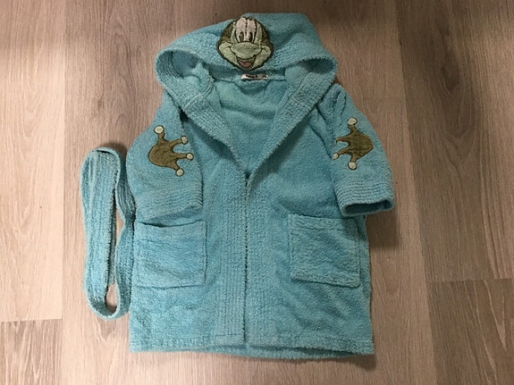 Turkoosi poikien kylpytakki koossa 86cm