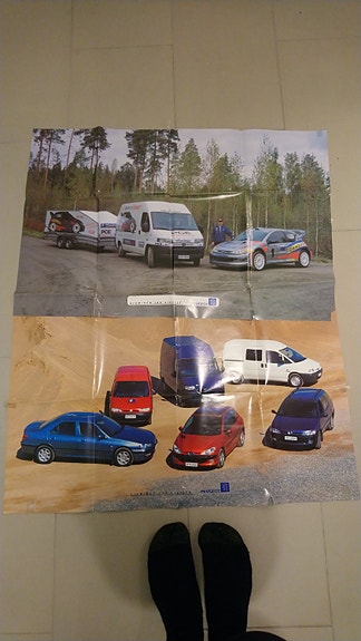Peugeot juliste 2 kpl vuosi 2000& 2001