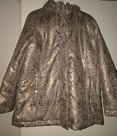 Paola- kullan kimalle talvitakki 44 ( XL ) ruotsalainen design
