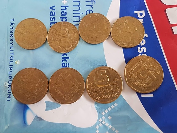 5 markkaa  4 x norppa  4 x jäämurtaja