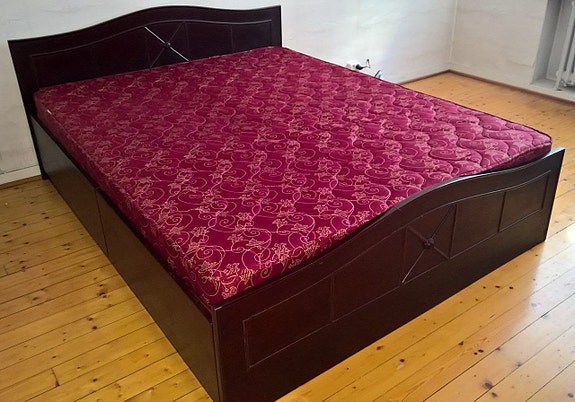 Bed with mattress