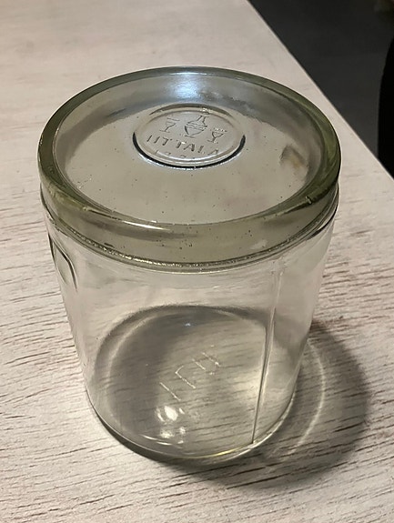 Iittalan vanha lasipurkki 1 litra