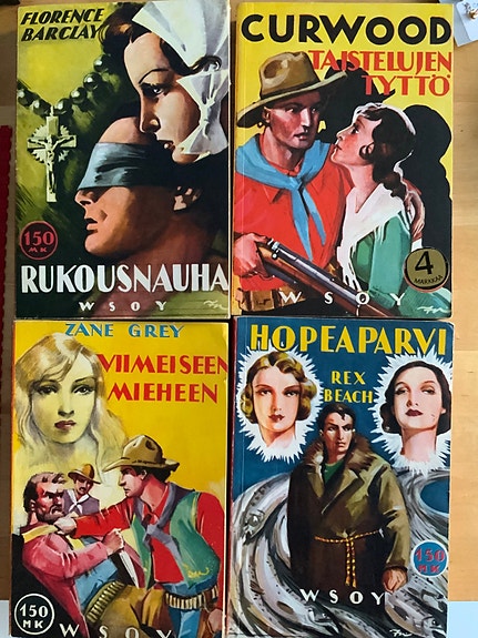 Riksin sarja 2,3,43,76, Grey, Beach, Barclay, Curwood, erinomainen kunto, 1€/kpl