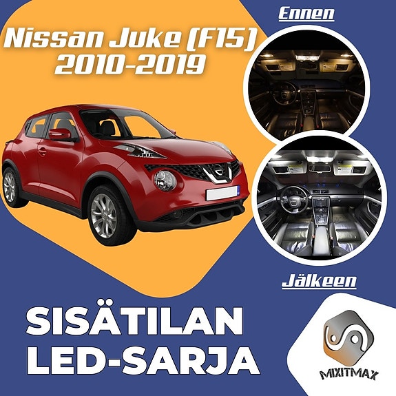 Nissan Juke (F15) Sisätilan LED -muutossarja – 10 kpl – Plug & Play