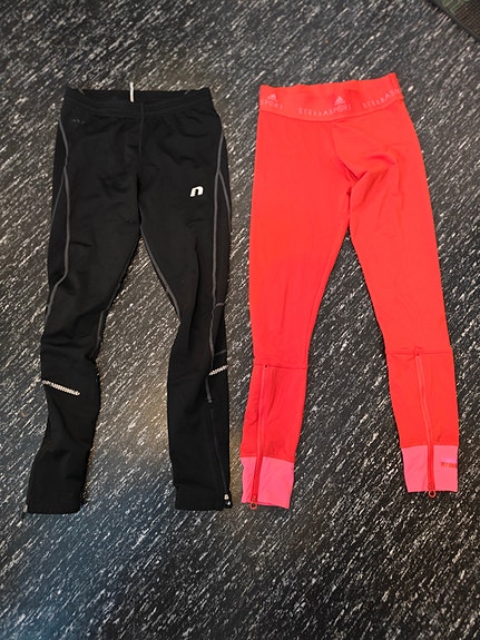 Adidas punaiset juoksutrikoot Stella McCartney, s &  New Balance trikoot, xs