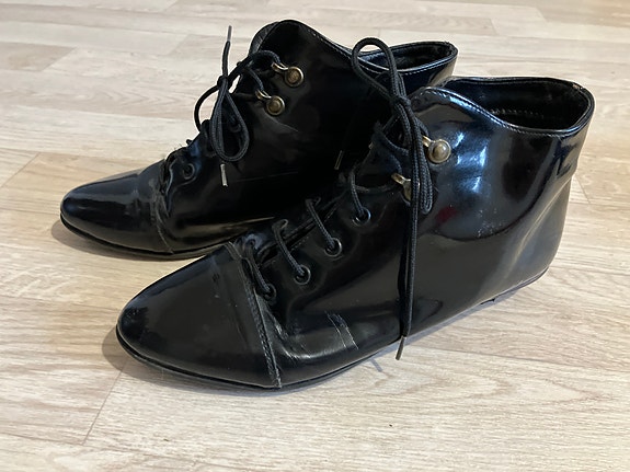 Vintage kiiltonahka nilkkurit 36
