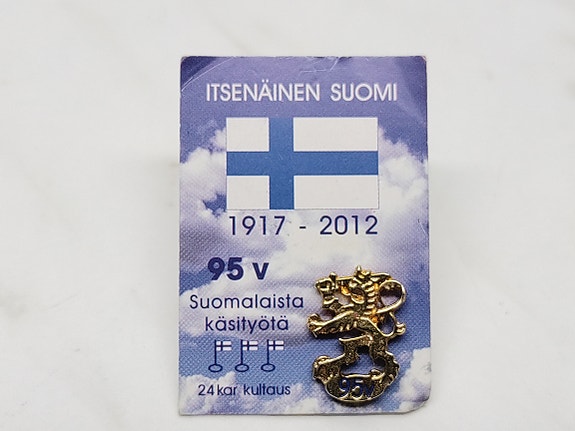 Itsenäinen Suomi 95 vuotta pinssi, 24 k kultaus