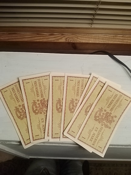 10 kpl 1 markan seteleitä 1963.