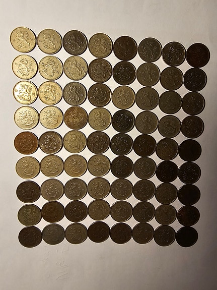 25 penniä (72 kpl)