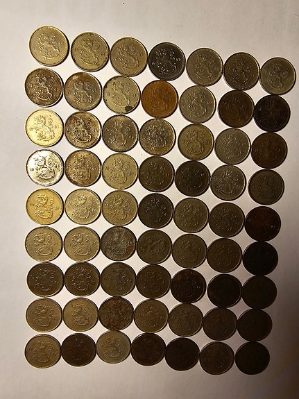25 penniä (63 kpl)