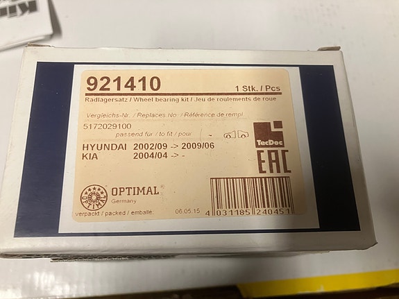 Hyundai Accent/i10 Etupyöränlaakeri 10-