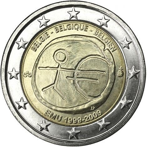 Belgia 2,- euron kolikko 1999-2009