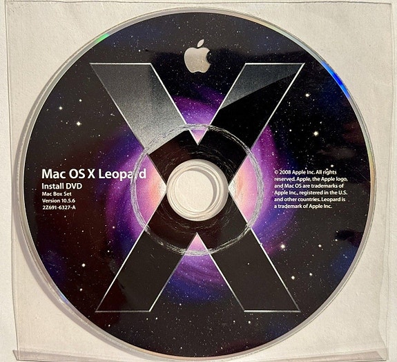 Mac OS X 10.5 Leopard käyttöjärjestelmän asennuslevy