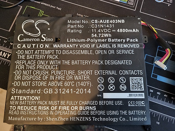 Asus Vivobook akku C31N1431 4800mAh 11.4v