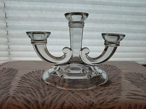 Riihimäen lasi Art Deco kynttilänjalka