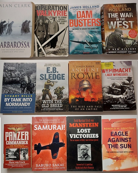 Iso kasa sotakirjoja ja muuta historiaa