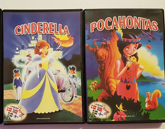 Cinderella, ja Pocahontas piirretyt 90-luku