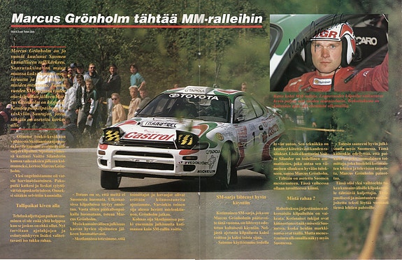 Ralli autoilun maailman mestari Marcus Grönholm nimi kirjoitus