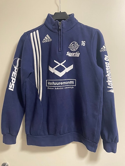 Adidas sininen treeni collepaita junior XL
