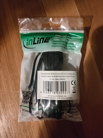 Puhelinkaapeli-ethernet adapteri